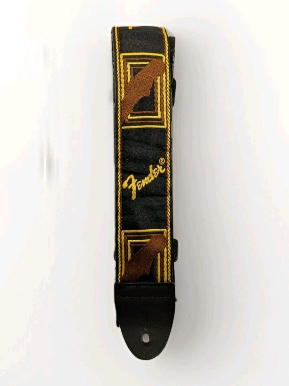 Fender 2" Monogrammed Jacquard , Black/Yellow/And Brown Classic Guitar Strap